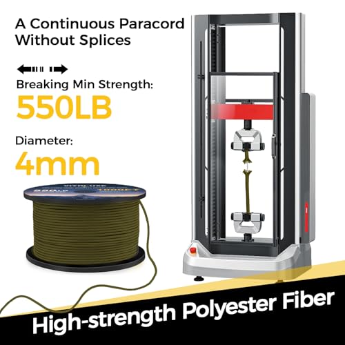 550lb Paracord Rope - 4mm, 100FT, Army Green