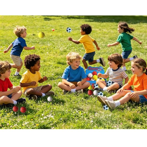 2.5-Inch Mini PU Bouncy Balls Set of 12 - Safe Soft Sports Kids Toys