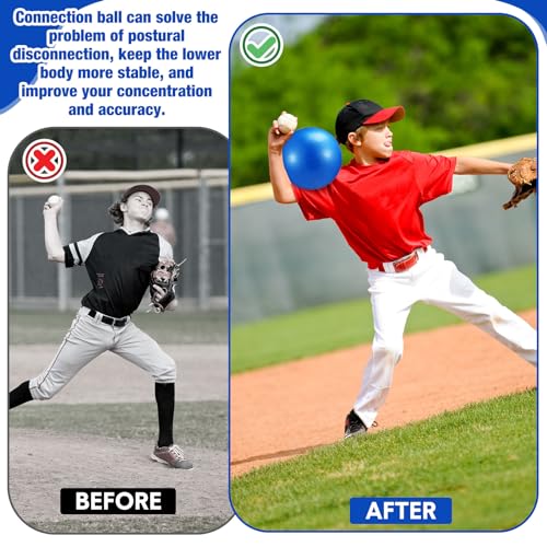 2 Pcs Baseball Swing Trainers with Pump – Blue | Hitting Ball Set for Pitching Practice