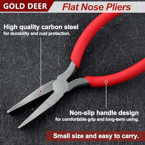 6 Inch Flat Nose Pliers with Serrated Jaw Precision Duck Bill Fine Pliers Multipurpose for Maintenance and Jewelry Making