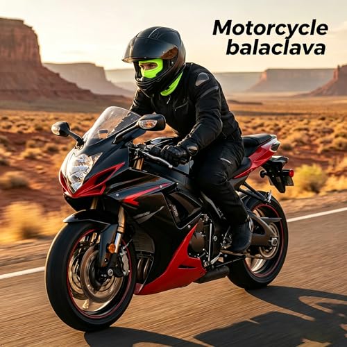 Balaclava Full Face Cover - Fluorescent Green Cycling Masks for Outdoor