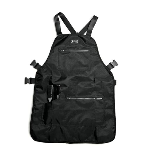 TRU BARBER Professional Apron, Barber Apron, Hair Stylist Apron, Tools Apron, Women/Men (Black)