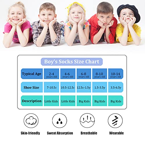 Tsmollyu Boys Socks 25 Pairs 8-10 Years Multicolor - Ankle Athletic Half Cushioned Low-Cut