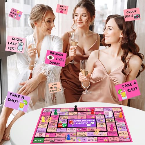 Bachelorette Party Drinking Game - Fun Rubber Board Game for 2-8 Players