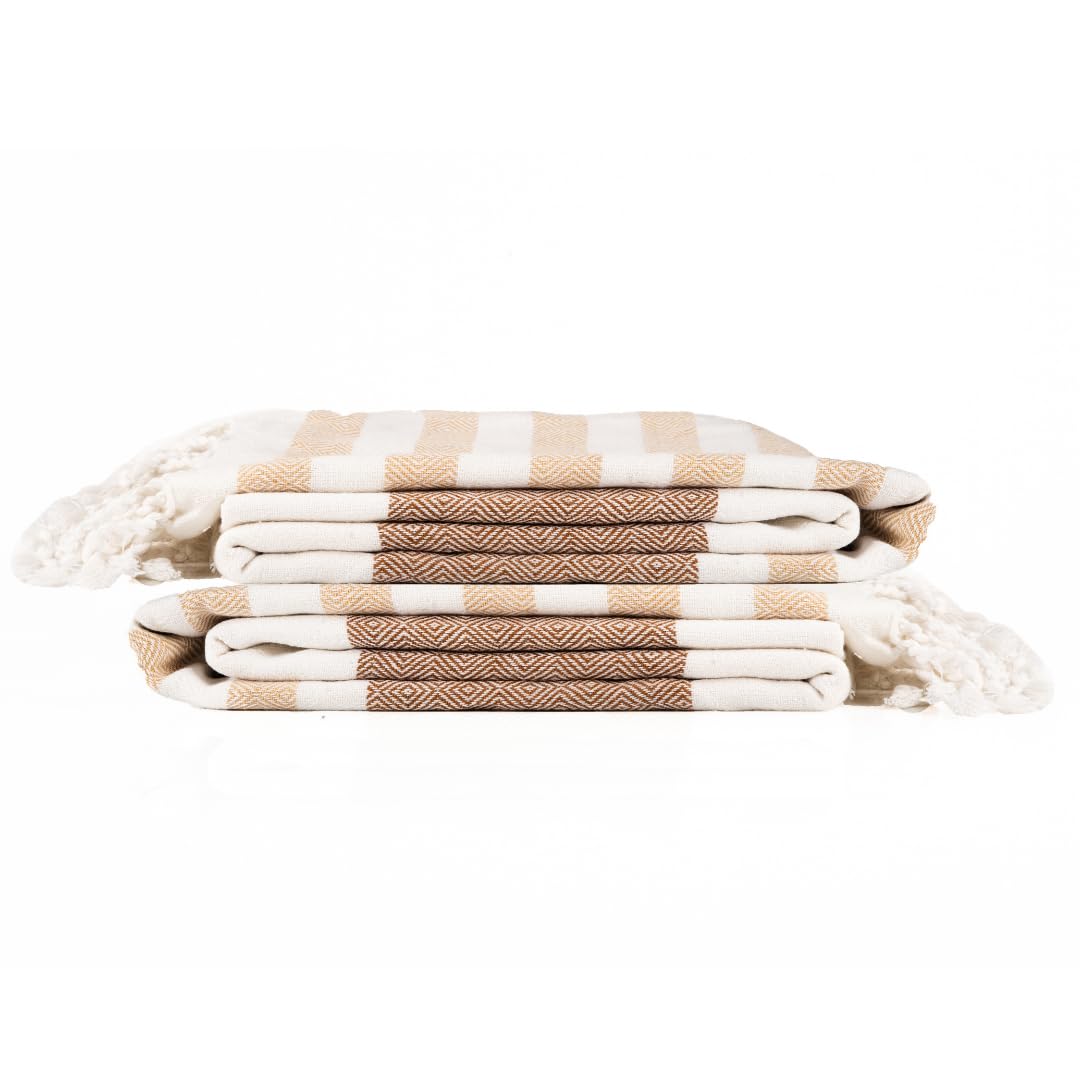 9Threads Cotton Turkish Beach Towel with Towels Oversized 36"x72" Pool Absorbent Extra Large Quick Dry Sand Travel Towel (Biscotti Luxe, 4 Pack)
