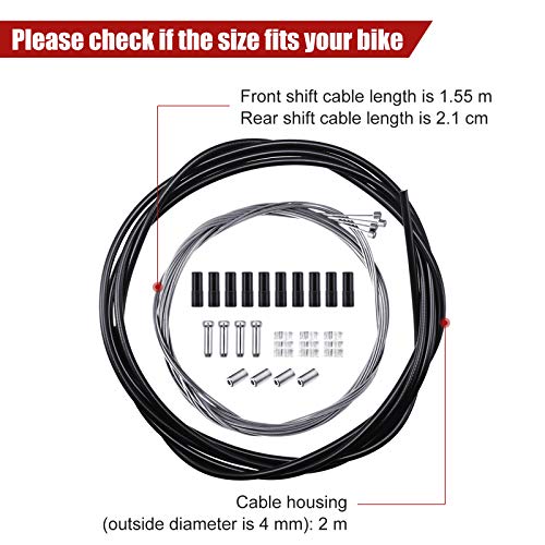 Universal Bike Shifter Cable Kit - 4 Pcs for Mountain Bicycles