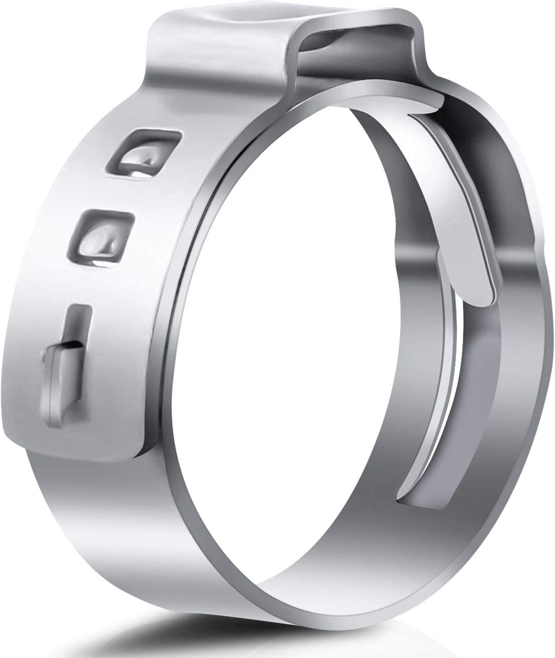 25PCS 1 Inch PEX Cinch Clamp Rings, 304 Stainless Steel PEX Fitting Clamps Pinch Clamps Ring Crimp Rings for PEX Tubing Pipe Fitting Connections (Silver-1inch(25PCS))