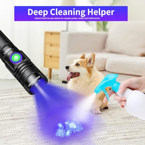 DARKBEAM 365nm UV Flashlight 10W – Pocket-Sized Black Light, 365nm (Bluish) with USB Rechargeable, A300 Variant