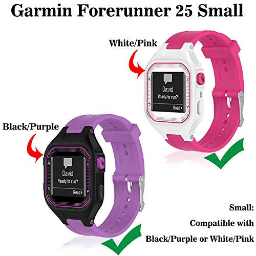 Soft Silicone Replacement Watch Band for Garmin Forerunner 25 - Small Black