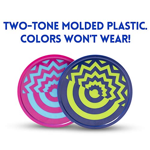 Two-Tone Air Hockey Pucks - 3.25-inch Wear-Proof Molded Discs (2-Pack)