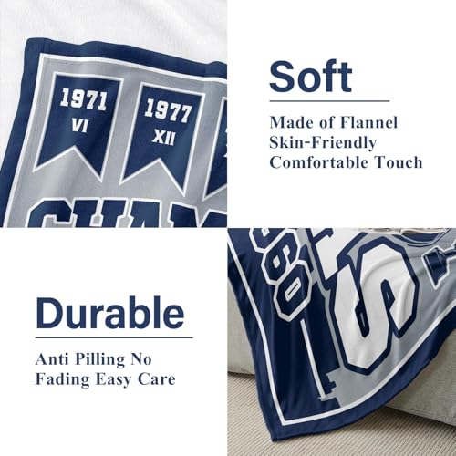 Football Blanket for Dallas Fans - Soft Flannel Throw 60x50 Blue