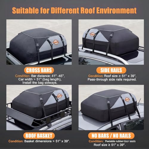 20 Cu Ft Waterproof Rooftop Cargo Carrier Bag - 51" x 39" x 17"