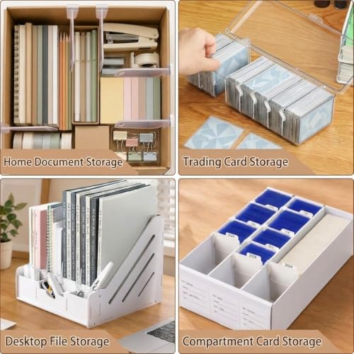 12 Card Box Dividers with 100 Labels & 10 Stickers - Trading Card Organizers