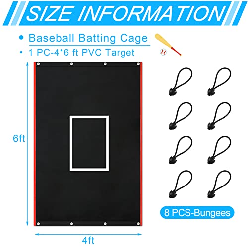 Heavy Duty Baseball Batting Cage Backstop - 4 x 6 ft