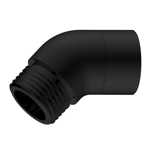 45 Degree Metal Shower Head Adapter Handheld Shower Arm Elbow Adapter Angle Shower Arm Extension Angled Showerhead Extension Pipe For Shower Head(135°, Black)