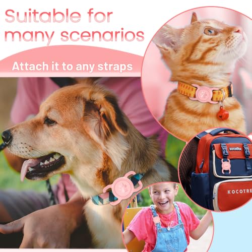 Waterproof Silicone AirTag Holder for Dog Collar - Pink