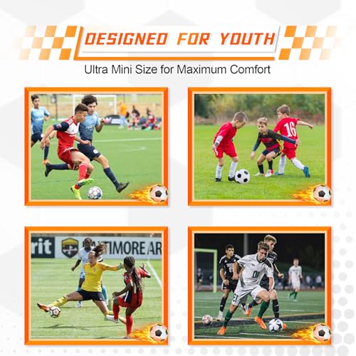 Mini Soccer Shin Guards - Ultra Lightweight 3.15" x 1.97" - 2 Pairs for Kids & Adults