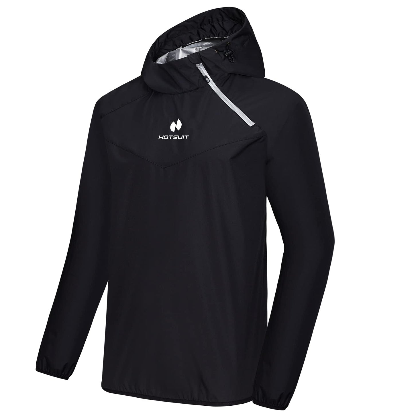 HOTSUIT Sweat Suits Sauna Suit Men Weight Loss Gym Exercise Workout Jacket, Black, L