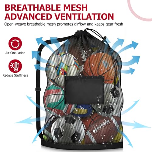 Extra Large Mesh Ball Bag for 13 Soccer Balls - 40 x 30 in