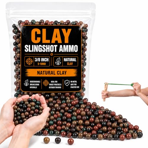 Natural Clay Slingshot Ammo - 14.4oz Biodegradable Shooting Balls