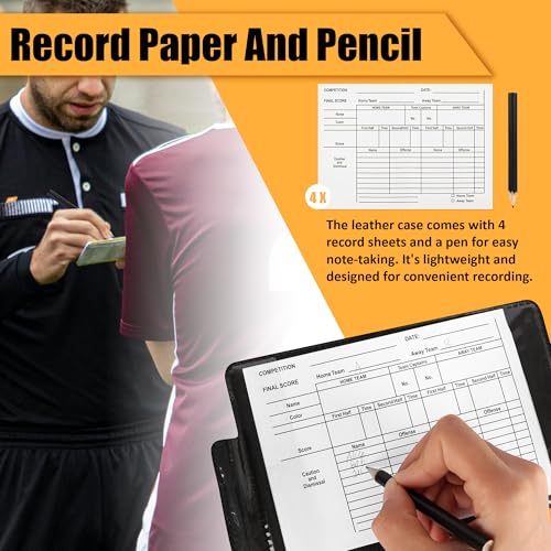 Soccer Referee Cards Set with Storage Wallet & Record Sheets
