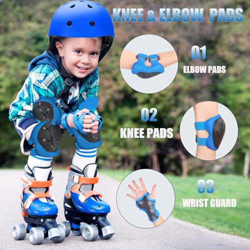 Adjustable Kids Bike Helmet Set - Small 18.9"-21.3" - Blue