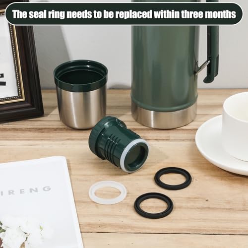 Silicone Replacement Gaskets for Stanley Classic Bottles - 4 Pack - Black/White