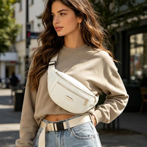Fanny Pack Crossbody Bag for Women - C Beige