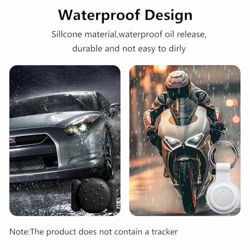 Magnetic Waterproof AirTag Holder - 2 Pack, Black & White