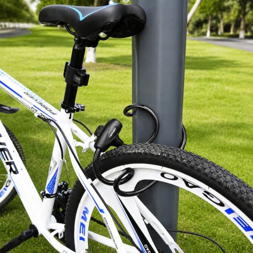 Heavy Duty Bicycle Lock Cable with Mounting Bracket & 2 Keys