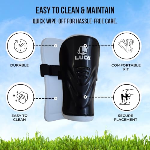 Soccer Shin Guards for Youth & Adults - Medium Black Shinguard Set