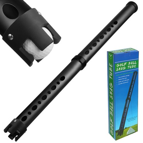 LOVACE Golf Ball Retriever, Aluminum Golf Ball Picker Upper Tube (Black)