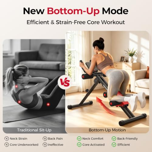 Foldable Ab Workout Machine for Home Gym - Adjustable Angles
