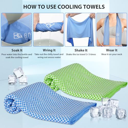 Cooling Towel for Neck & Face - Soft & Breathable Blue 40" x 12"