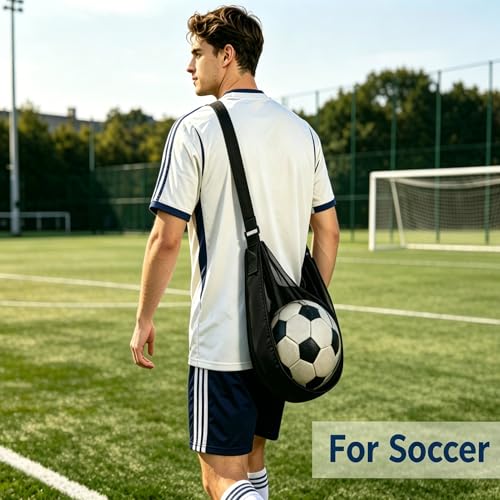 Dual-Use Mesh Sling Ball Bag - Adjustable Sports Equipment Carrier