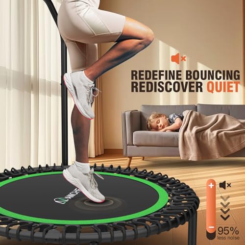 Fitness Trampoline 40" Bungee Rebounder with Adjustable Handle - Training Green