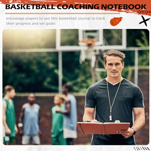 Eaasty 2 Pack Christmas Basketball Coaching Notebook with PU Leather, Large B5 Size
