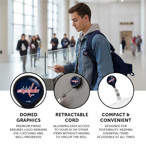 Retractable Badge Holder with NHL Team Logo - Washington Capitals