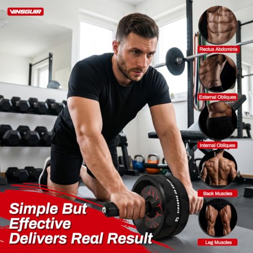 Ab Roller Wheel for Core Workout with Knee Pad – Home Gym Equipment