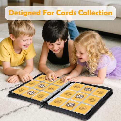 Baseball Card Binder - 900 Card Capacity with 50 Sleeves - Yellow