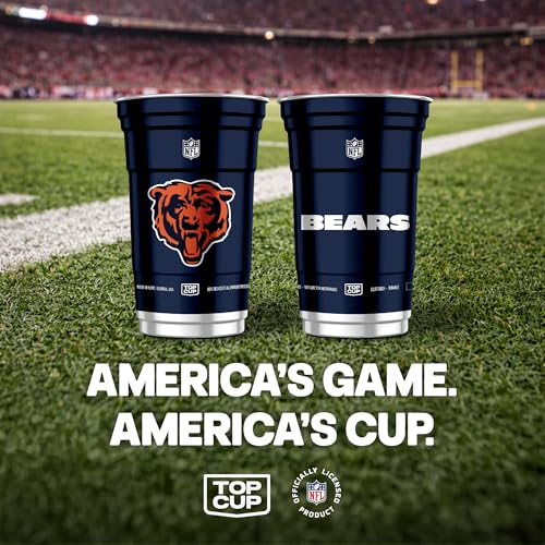 NFL Chicago Bears Aluminum Party Cups, 20oz, 20 Count - Reusable & Durable