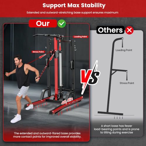Power Tower Pull Up Bar & Cable Machine - Black-04