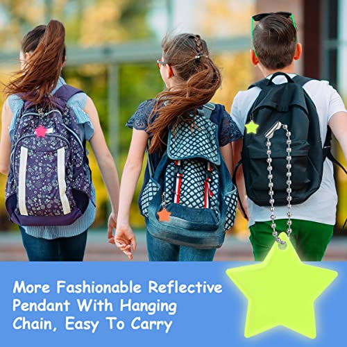 Safety Reflector Pendant - 16pcs Waterproof Star Design for Bags & Bicycles