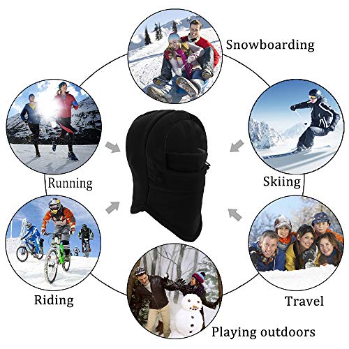 HIG 2-Pack Windproof Winter Balaclava Ski Masks for Men & Women, One Size, Black