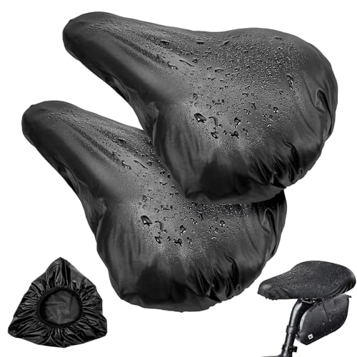 Waterproof Bike Seat Covers - 2 Pack Elastic Bicycle Saddle Protectors