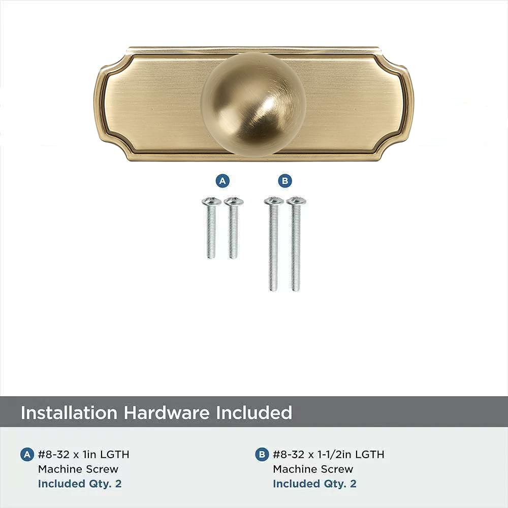 khtumeware 2-Pack Heavy Duty Solid Backplate for Cabinet Knobs Brushed Brass Drawer Knobs with Backplate Suitable for Dresser and Kitchen Cabinet Hardware.