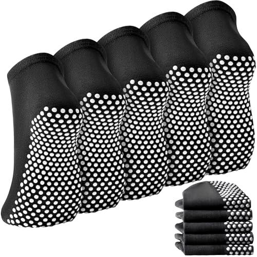 Non Slip Grip Socks Women Men Elderly 5 Pairs Hospital Grippy Slipper