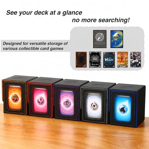 Card Deck Box for 100 Double Sleeved Cards - MTG & TCG Storage with Dividers