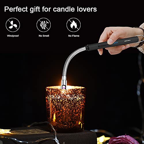 Rechargeable Electric Arc Candle Lighter - Flameless Black