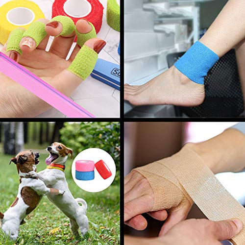 12 Colors Self-Adhesive Cohesive Bandage Wrap - Mix Colors
